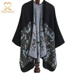 2017 Winter stock high quality pashmina shawl wraps warm design women knitted pashmina winter poncho capes