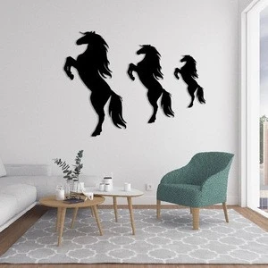 2020 design high quality black home decoration metal horse wall art
