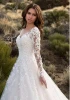 2020 Hot Sale New European and American Women&#x27;s Long Sleeve One Shoulder Bridal Wedding Dress Dresses