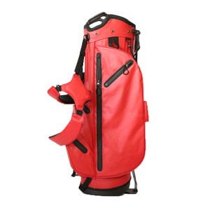 2020 new red or black color Customized Logo PU Stand golf bag portable straps golf bags