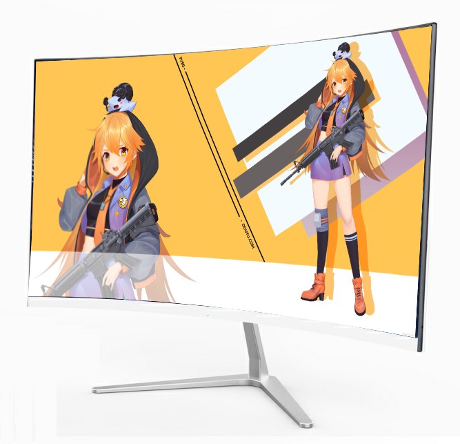2020 New  Thin Full HD 1K 24 inch IPS Panel LED Curved Frameless computer Monitor