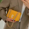 2021 new fashion luxury Lock pu leather bags women shoulder crossbody handbag girls stone mini bag with chain