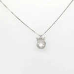 2024 New Design 925 Silver 1.0ct Round Cut VVS Moissanite Diamond Necklace Crown Pendant Necklace for Women