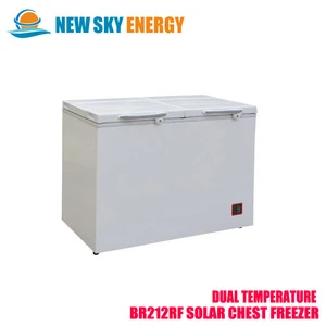 212L dual temperature Digital setting 12V 24V Solar DC Home fridge freezer