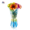 29 cm high blue color big glass crystal vases HF51130