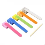 3 Pcs/set Professional Disposable Manicure Set Wood Nail File Buffer Block with Stick Wholesale Hotel Disposable Manicure Set