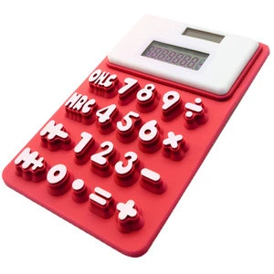 3 Sizes waterproof calculator silicone solar energy calculator for children