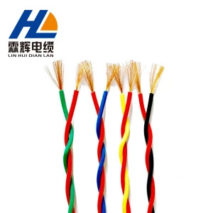 300/300V 2*0.5mm Copper conductor PVC insulated twin twisted cable for fire lighting equipment connection flexible electric wire