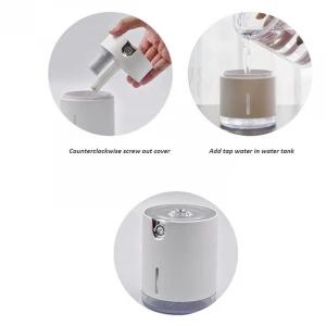 300ML Water Pattern 2000mAh USB Rechargeable Wireless Portable Humidificador With Color Light Ultrasonic Air Humidifier