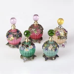 30ml Empty Glass Perfume Bottle Metal Flower Essential oil Refillable Bottle #70270
