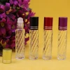 3.5ml small empty glass perfume bottle refillable cross grain glass roll on bottles