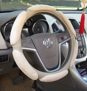 3D Butterfly suede wood steering wheel cover
