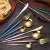 Import 4 piece stainless steel knife, fork and spoon set, gold-plated tableware steak knife from China
