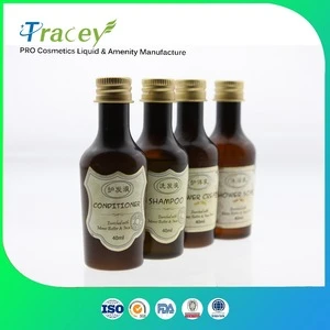 40ml hotel luxury colorful bottles shampoo /shower gel/body wash for hotel travel hospital with metal gold cap
