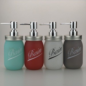 480ml Colored Mason Jar Liquid Soap Dispenser with Pump Sprayer