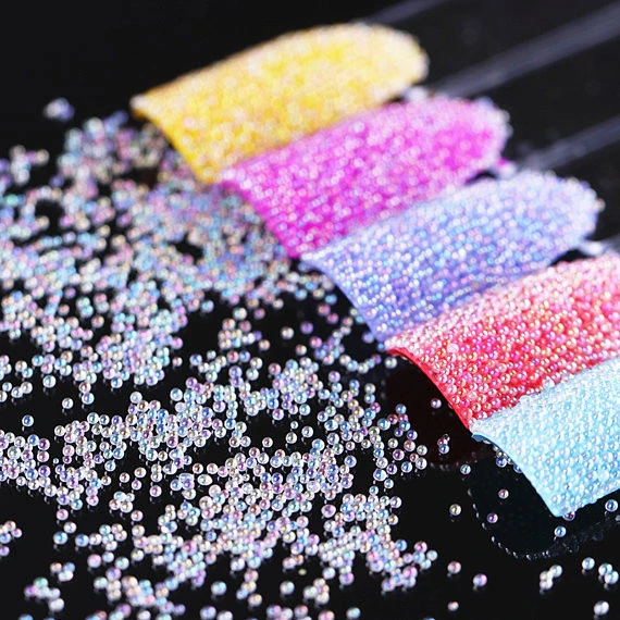 4mm Glass Irregular No Hole Beads Iridescent AB Clear Pebbles Small Glass Stones Smooth Glass Beads