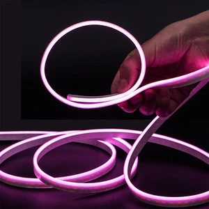 4mm width Mini led neon flex strip 24v SMD3014 RGB Pink super bright narrow linear effect display handing neon strip rope light