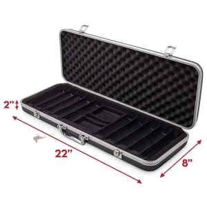 500 ct. Poker Chip Case | Includes ABS Case with Room for Two Decks, and poker Chips | Portable, Sturdy Case