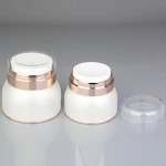 50g high grade double wall round white or gold cosmetics face cream empty plastic PETG container for skin care packaging