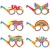 Import 6pcs Rainbow Party Supplies Eyeglasses Mexican Themed Glasses Frame for Fun Fiesta Party Decorations Photo props from China