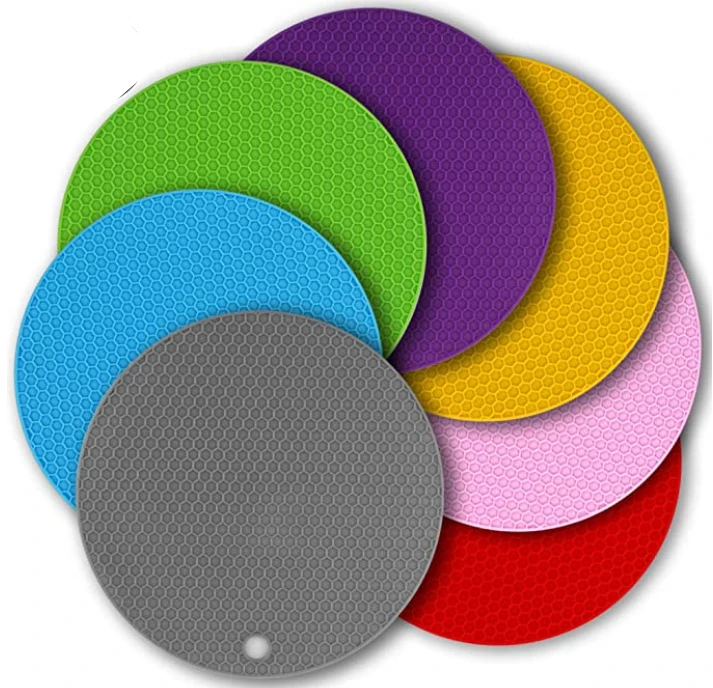7 Inch Factory Price Multifunction Cellular Silicone Hot Pad Silicone Trivet Mat Non-slip Silicone Insulation Mat