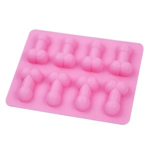 8 Cavity Food-Grade 3D Silicone Novelty Funny Penis Ice Cube Tray Cake Chocolate Jelly Baking Mold Tool