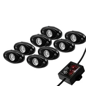 8 Pod Led Rock Lights Kits with Bluetooth Controller for Car Truck ATV UTV SUV Offroad Boat Underglow light