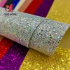 A4 20*30CM Sequin Chunky Glitter Iridescent Faux PU Leather Fabric Sparkle Craft Bow Bag DIY Handmade Materials
