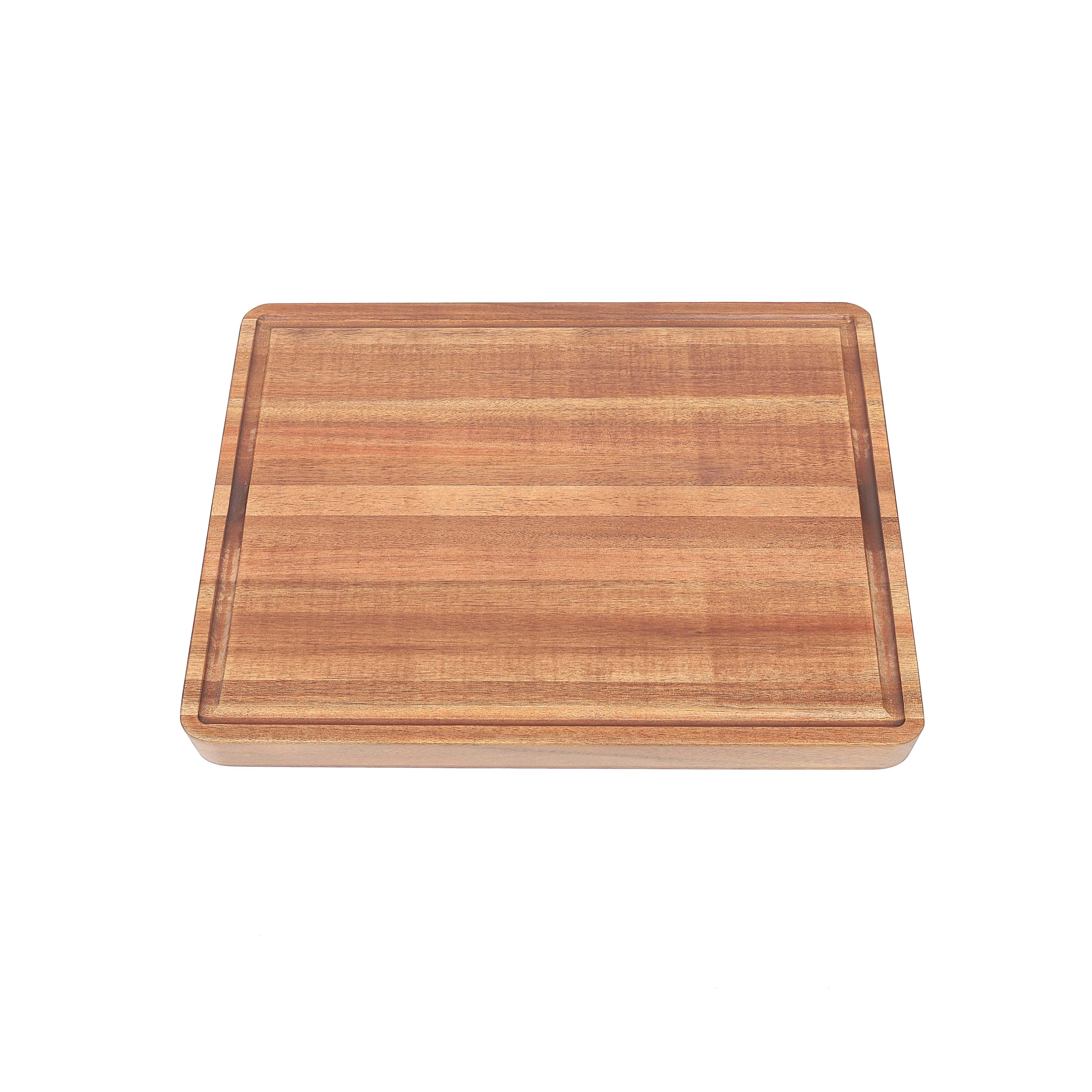 Acacia Wood Cutting Board Reversible Serving Chopping Butcher Block with Juice Groove