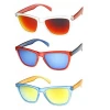 Action Sports Two-Tone Frosted Frame Color Mirror Lens Horn Rimmed Sunglasses -kids