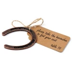 Aerwo 7cm*6cm Rustic Wedding Favor Party Accessories 10pcs Horseshoe with Paper Tags mini Horse Shoe Decor for Wedding