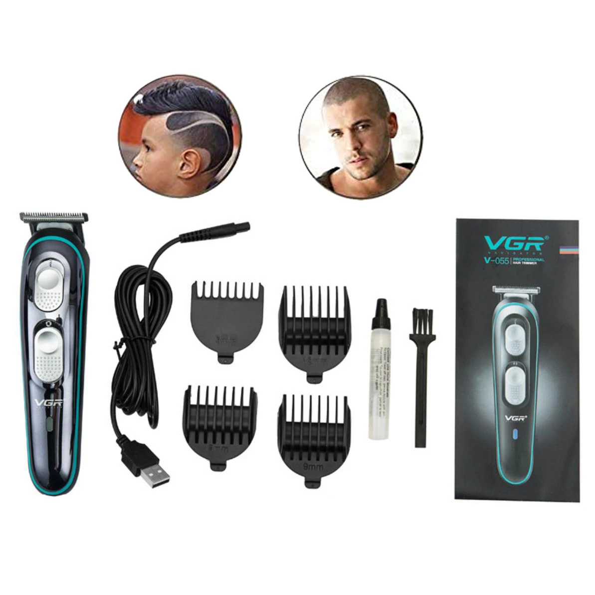 Amazon Hot Selling Hair Trimmer Kit Waterproof Rechargeable Cordless Hair Clippers Trimmer