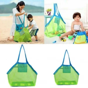 Anti Sand Durable Outside Beach Toy Storage Large Clear Folding Tote Mesh Bag