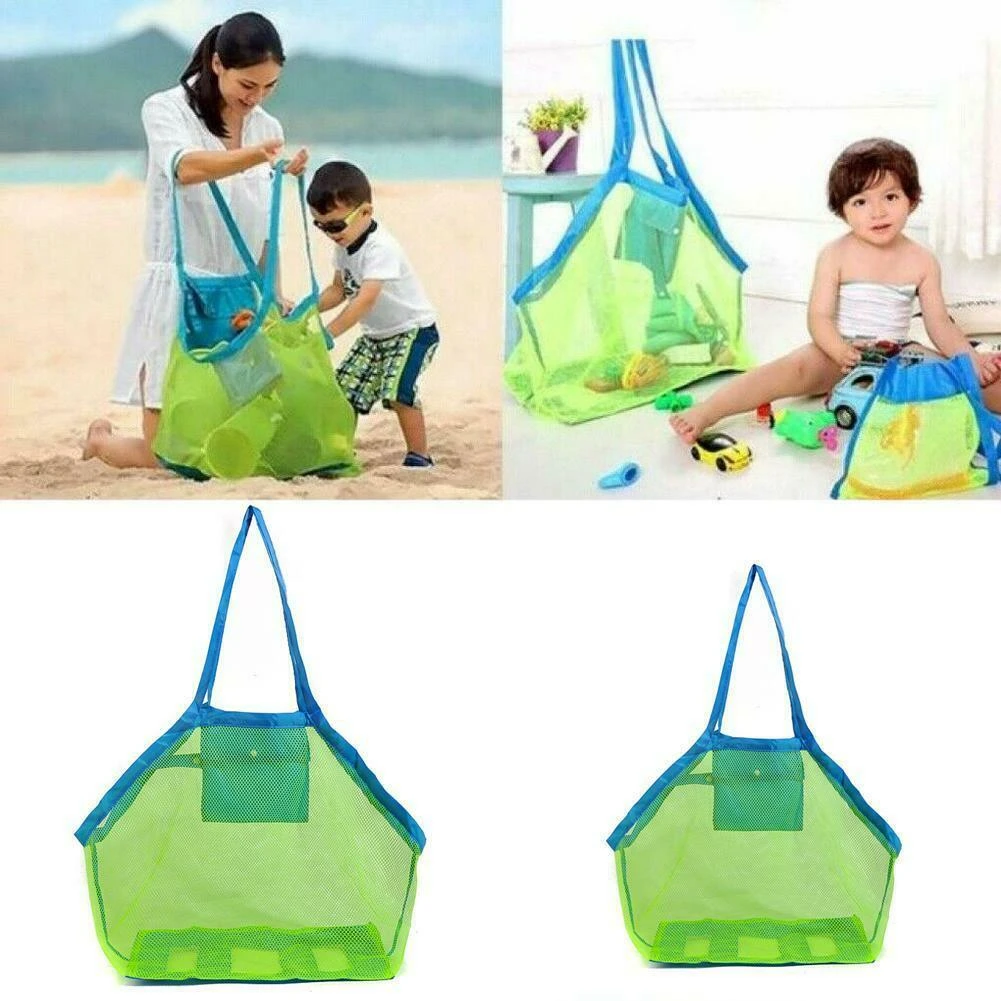 Anti Sand Durable Outside Beach Toy Storage Large Clear Folding Tote Mesh Bag