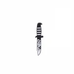 Antique Nickle Dagger White And Black Knife Sword Shape Lapel Pin Badge
