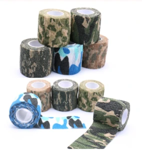Army Camo Camouflage Elastic Tape Durable Disposable Waterproof Nonwoven Wrist Wound Bandage Sports Support Tatoo Grip Wrap