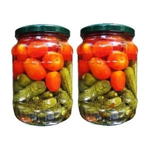 Assorty cherry tomatoes and cucumber in jar  720ml