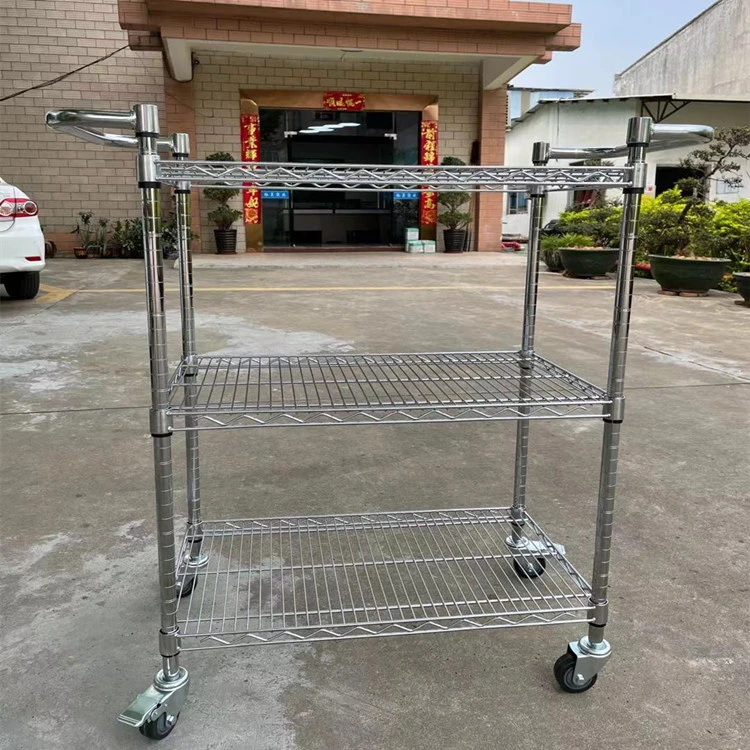 Attractive price new type 3-layer cart simple assembly shelves storage shelf wire metal heavy duty