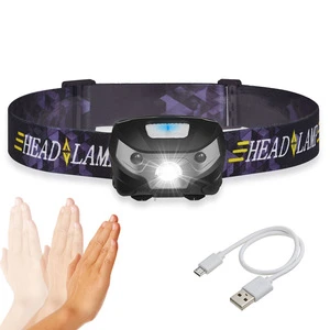 Auto Headlight Mini Outdoor Camping Torch Lamp With USB LED Body Motion Sensor rechargeable led headlamp