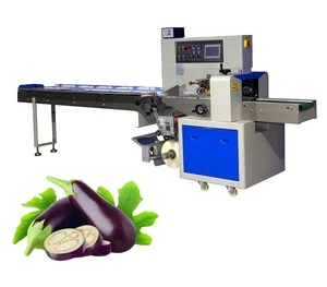automatic horizontal flow pillow vegetable pouch packaging packing sealing machine