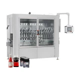 Automatic Piston Pet Glass Bottle Spice BBQ Sauce Peanut Butter Honey Jar Filling Capping Labeling Machine Line