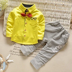 Baby Clothing Sets Kids Clothes Autumn Baby Sets Kids Long Sleeve Sports Suits Bow Tie T-shirts + Pants Boys Clothes