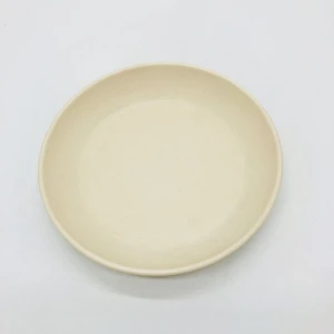 Bamboo fiber color round plate biodegradable tableware can be recycled bamboo fiber dinner set