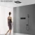 Import Bathroom Thermostatic Led Shower Set luxury Brass Wall Mounted Music Rainfall Combo Head Mixer Black Rain Waterfall Bath Faucet from China