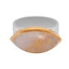 Beautiful Marquise Golden Rutile Gold Micron Bezel Silver Ring Fine Jewelry
