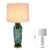 Import Beside Desk Lamp in Blue Glass Table Lamp for Bedrooms Living Room with White Lampshade from China