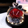 Best Mother day gifts long lasting rose eternelle preserved rose flower in heart shape glass dome with LED light