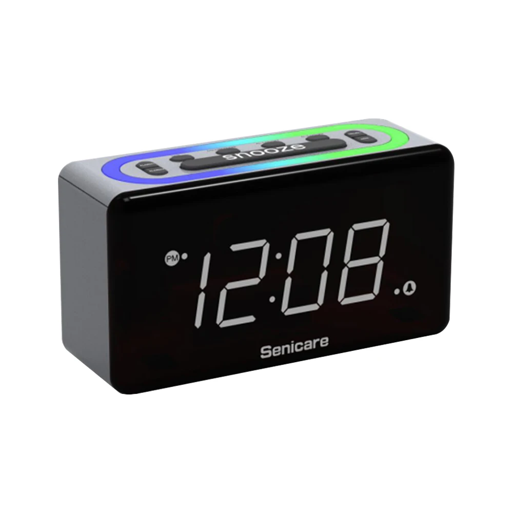 Best Product Quality Dual Alarm Clock Digital Snooze Display Time Usb Charging Port  7 color led