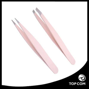 Best Quality Professional Set of 2 Black Anti Static Tweezers Including Straight &amp; Curved For Make Up Eyelashes Extensions