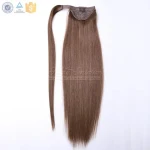 Best 100 Remy Human Hair Braids in Ponytails Extension Straight #3 Dark Medium Brown